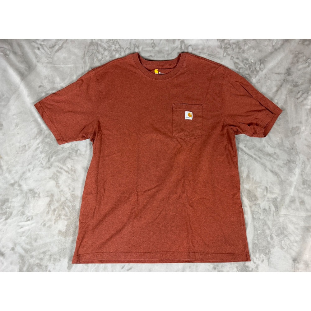 Carhartt K87 Mens XL Regular Clay Orange Heather Short Sleeve Pocket T-Shirt